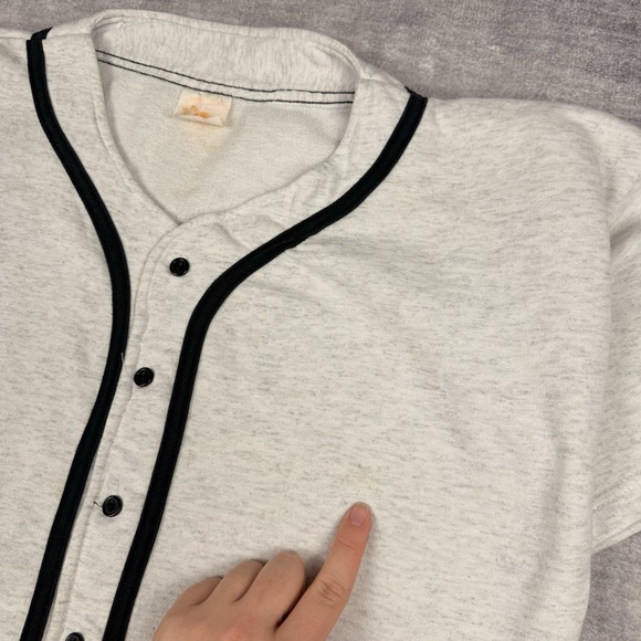 Vintage Looney Tunes Shirt Mens Large White Tasmanian Devil 90s Baseball Jersey - Picture 7 of 11